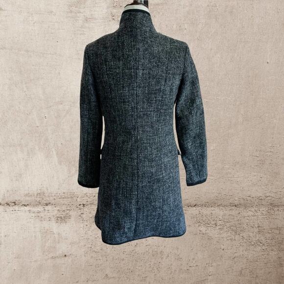 mossimo supply co. Tweed Wool Blend Coat fully lined  black trim Size Small - Picture 6 of 11